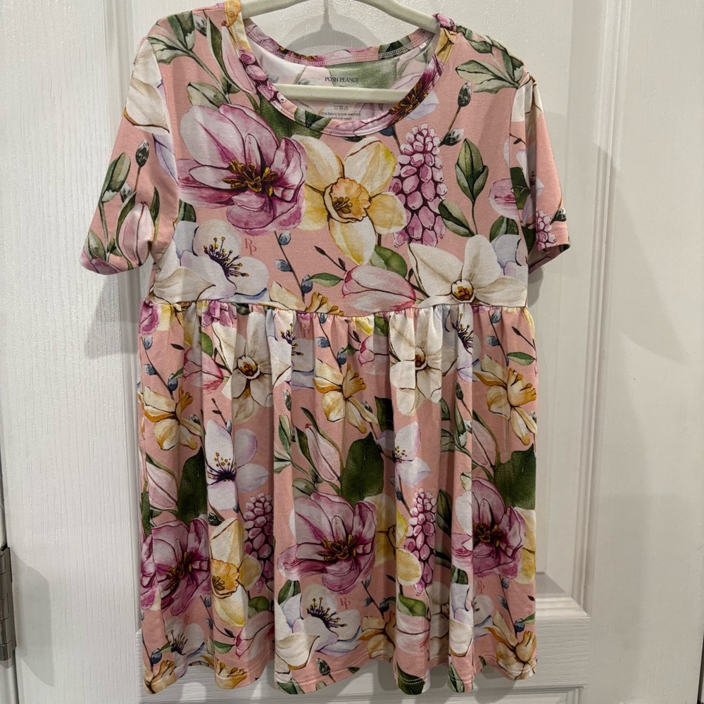 Floral Pink Posh Peanut Girls 9yrs Peplum top